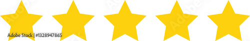 Five stars customer product rating review vector  
flat icon illustration for apps and websites