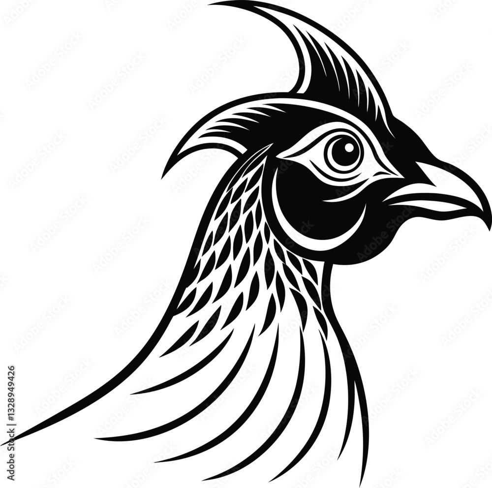 Fototapeta premium A pheasant head profile with a stylish, modern touch