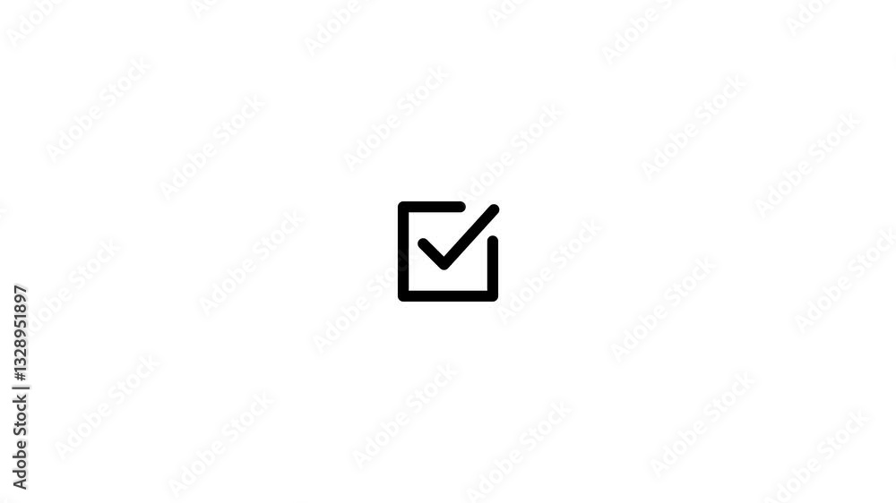Tick mark box icon Animation Isolated on White Background Tick mark box icon Animation Isolated on White Background