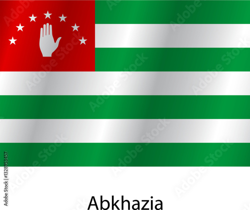 Flag of the country Abkhazia on a white background