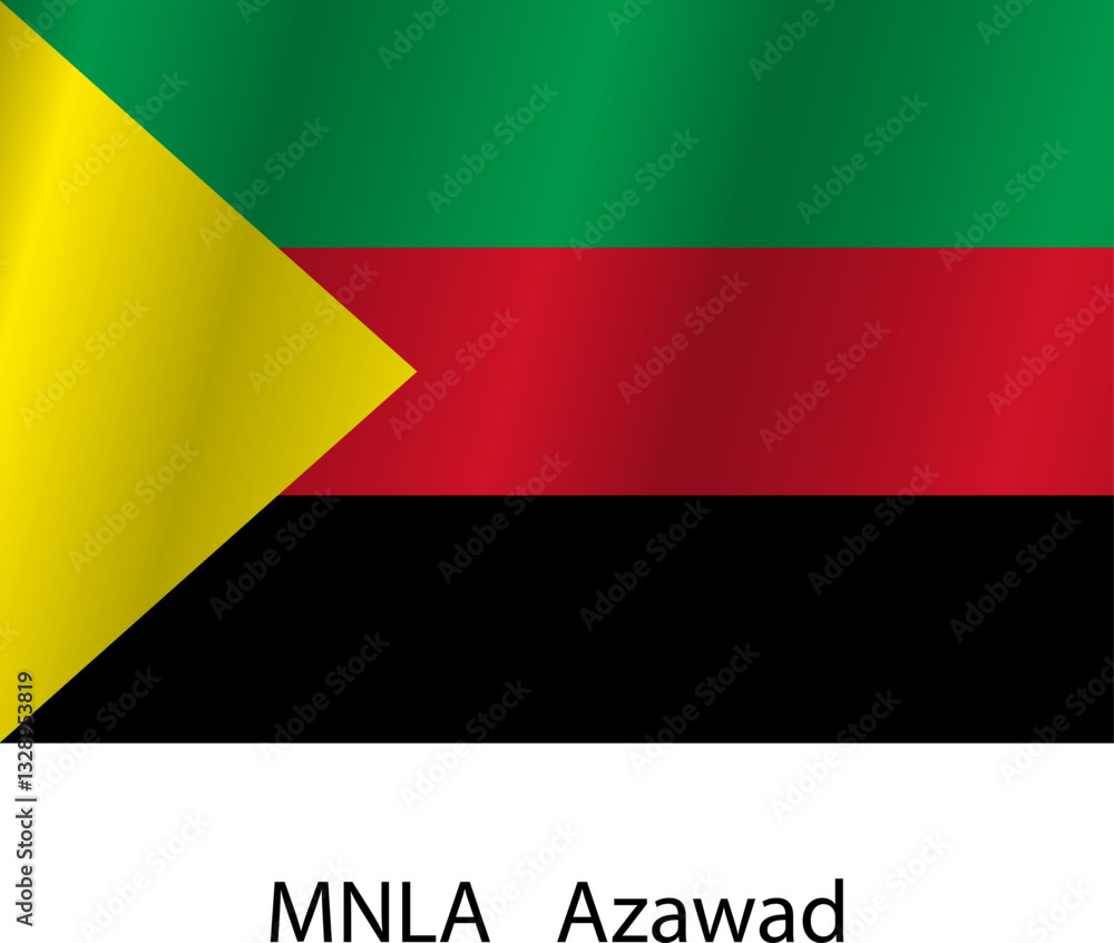 Obraz premium Flag of the country MNLA Azawad on a white background