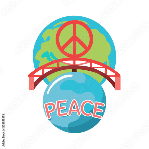 Peace bridge over Earth illustration