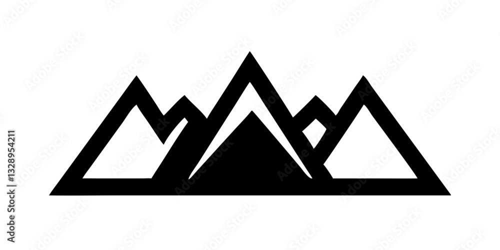 Minimalist mountain range silhouette Minimalist mountain range silhouette