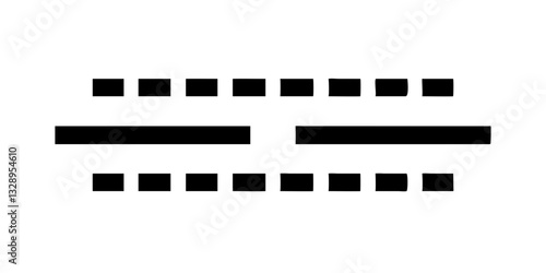 Abstract interrupted dashed lines
