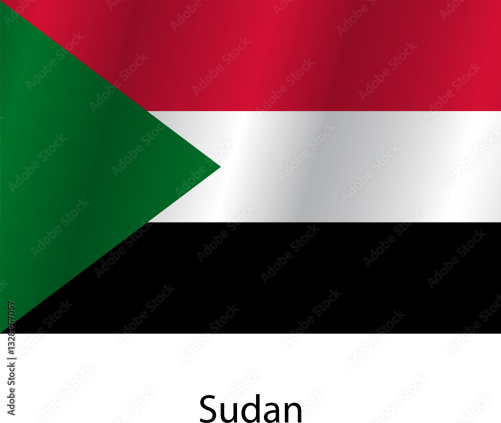 Obraz premium Flag of the country Sudan on a white background
