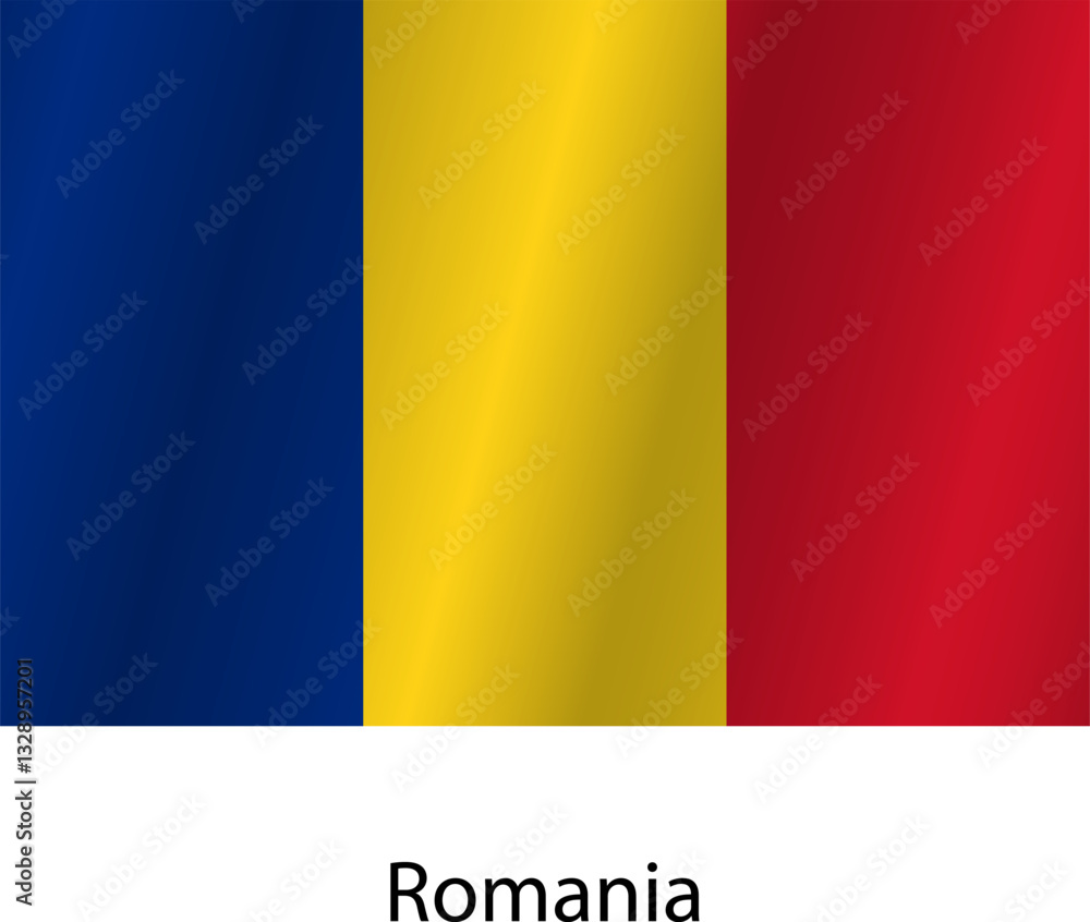 Fototapeta premium Flag of the country Romania on a white background