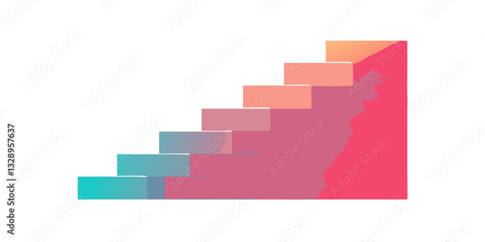 Fototapeta premium Gradient staircase with cool and warm tones