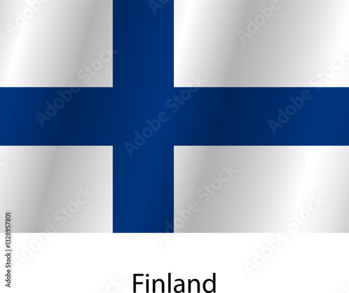 Flag of the country Finland on a white background