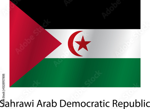 Flag of the country Sahrawi Arab Democratic Republic on a white background
