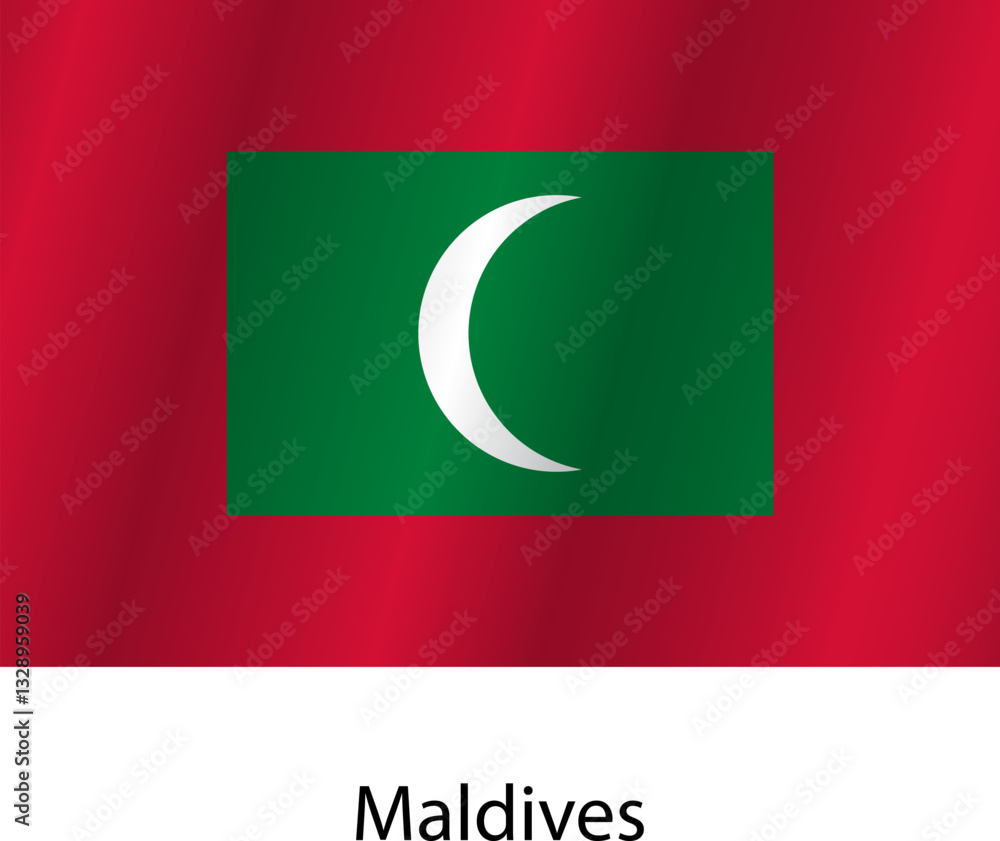 Flag of the country Maldives on a white background Flag of the country Maldives on a white background