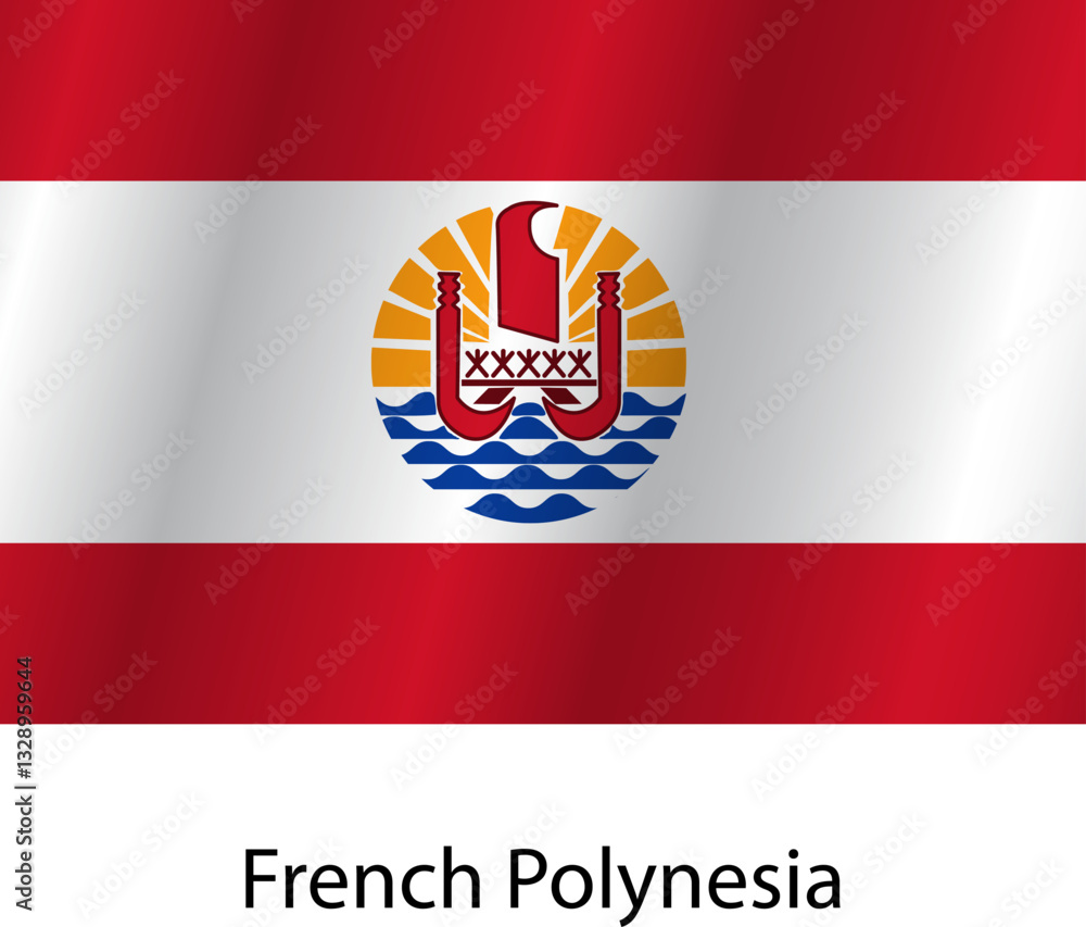 Obraz premium Flag of the country French Polynesia on a white background