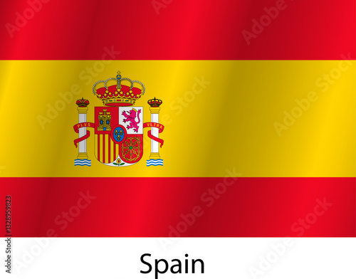 Flag of the country Spain on a white background
