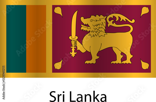 Flag of the country Sri Lanka on a white background