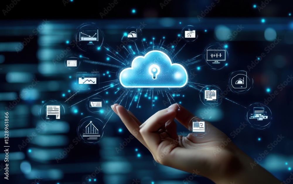 Fototapeta premium Cloud Computing Technology Digital Interface