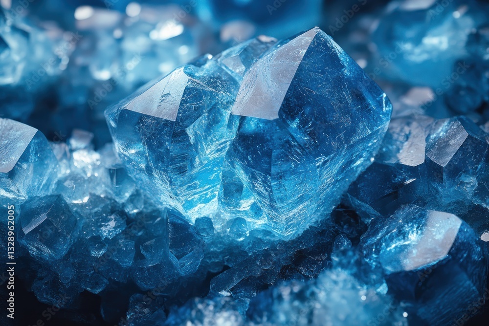 Fototapeta premium Close-up of Glacial Ice Shards with Intricate Textures and Translucency in Natural Light