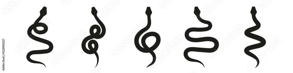 Obraz premium snake icon. snake silhouette set