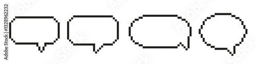 pixel speech bubble icon. speech bubble icon