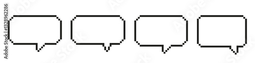 pixel speech bubble icon. speech bubble icon