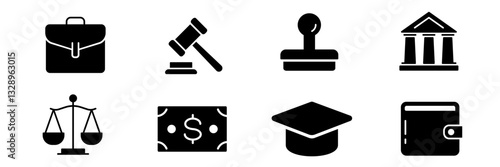 law icon. law icon set