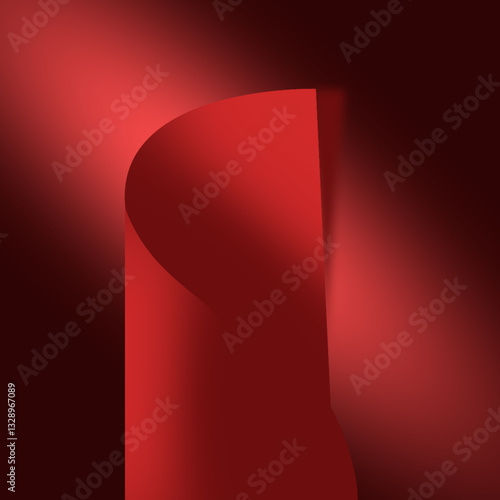Abstract Red Gradient Wave Background