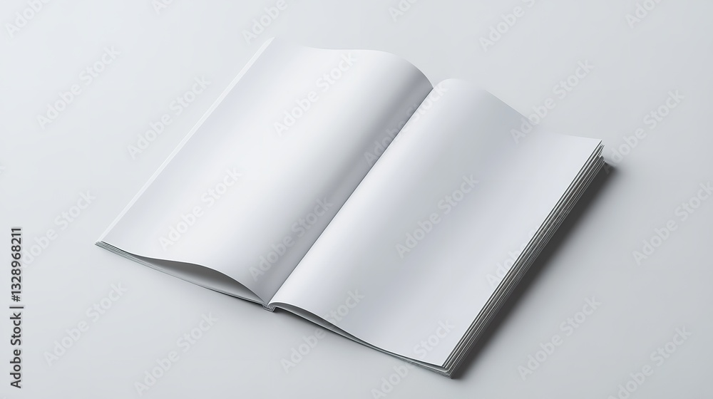 Soft Cover open magazine mockup isolated on white Background Soft Cover open magazine mockup isolated on white Background