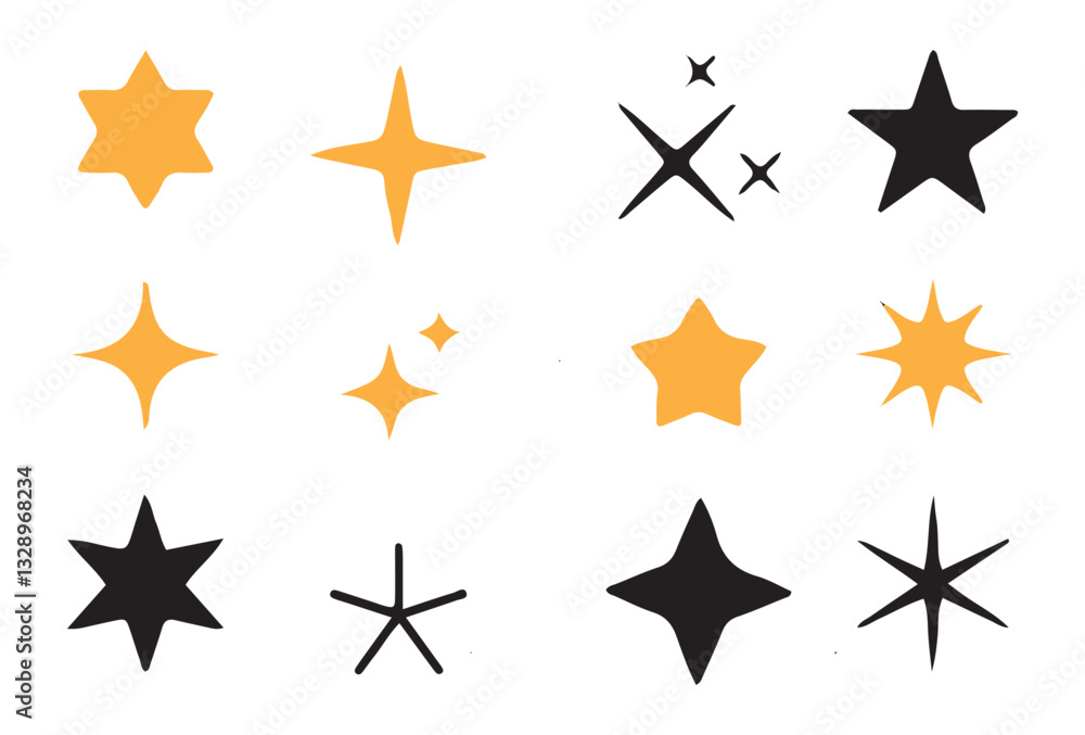 Black star icon vector. Retro futuristic sparkle icons collection. Sparkle symbol collection set. Bright sparkle, star sparkle, shiny flash star. Vector illustration eps 10 Black star icon vector. Retro futuristic sparkle icons collection. Sparkle symbol collection set. Bright sparkle, star sparkle, shiny flash star. Vector illustration eps 10