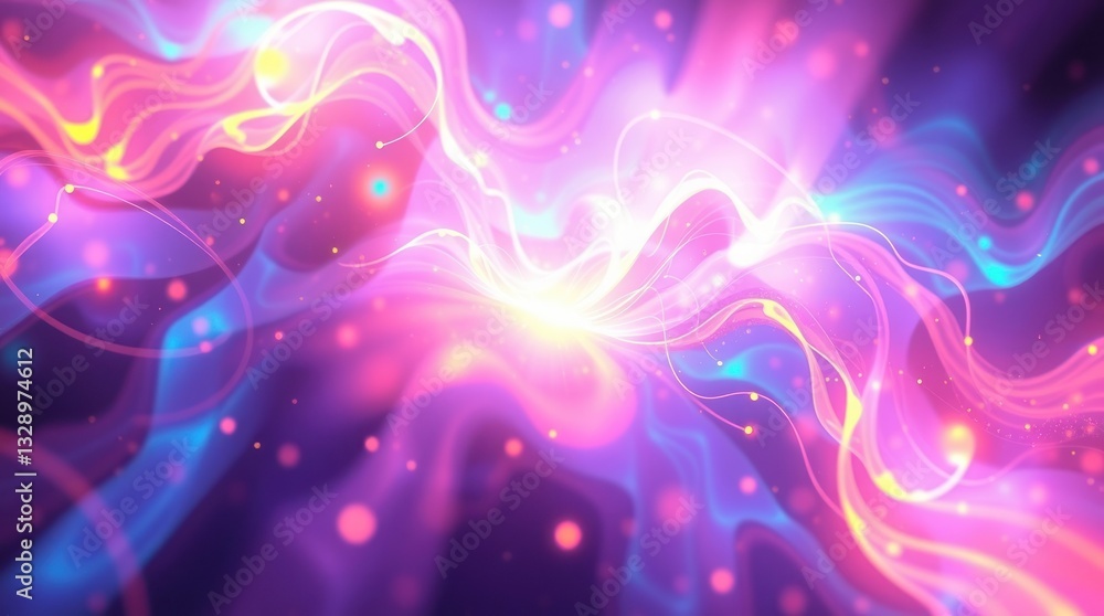 Fototapeta premium Abstract Energy Flowing with Bright Light and Glowing Particle Effects