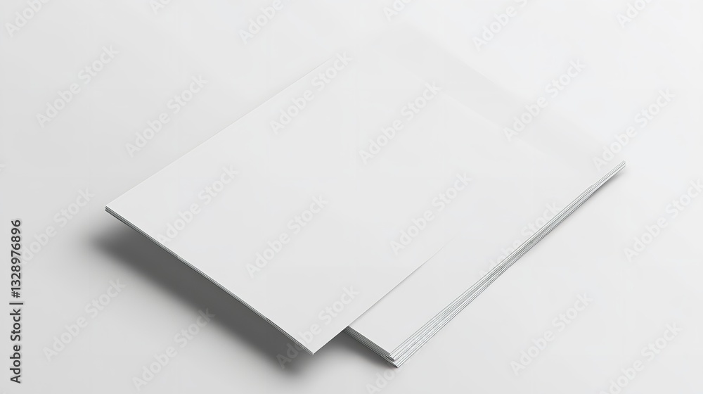 Paper A4 Mockup on White Background created with Generative AI Paper A4 Mockup on White Background created with Generative AI
