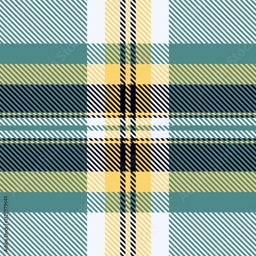 Thin plaid textile seamless, industry check fabric background. Fancy vector texture tartan pattern in cyan and alice blue colors.