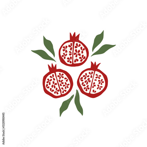 Pomegranate fruit vector illustration