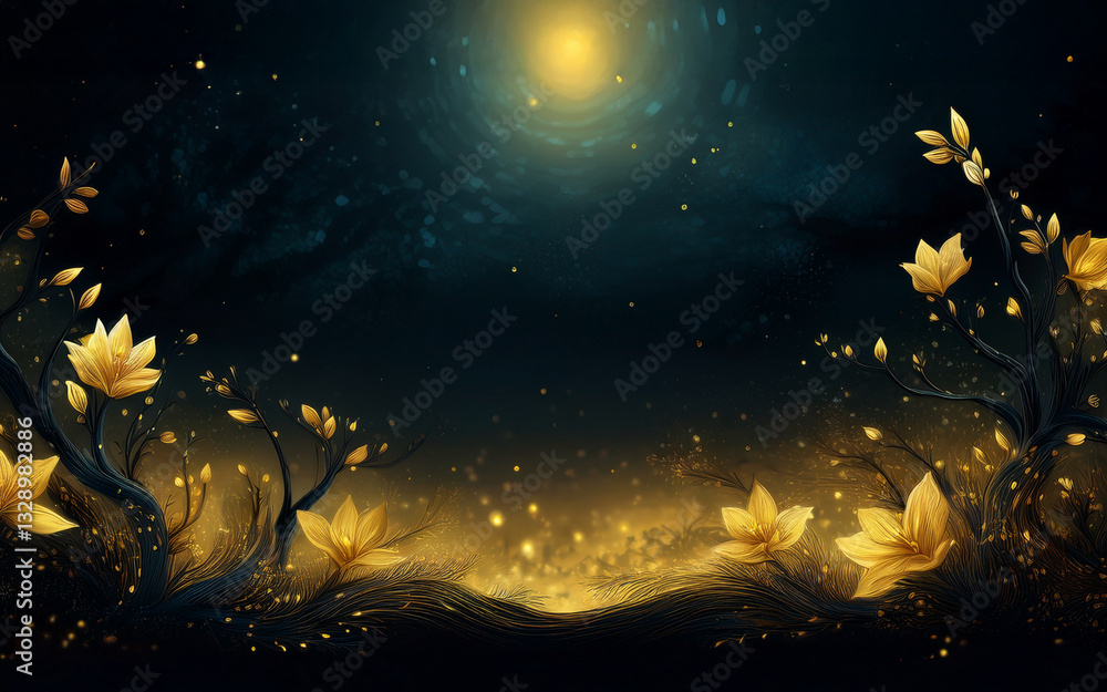 Fototapeta premium Abstract background with Spring theme in digital art style, part 74