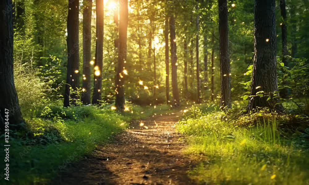 Enchanted Forest Path: A Magical Sunset Walk Enchanted Forest Path: A Magical Sunset Walk