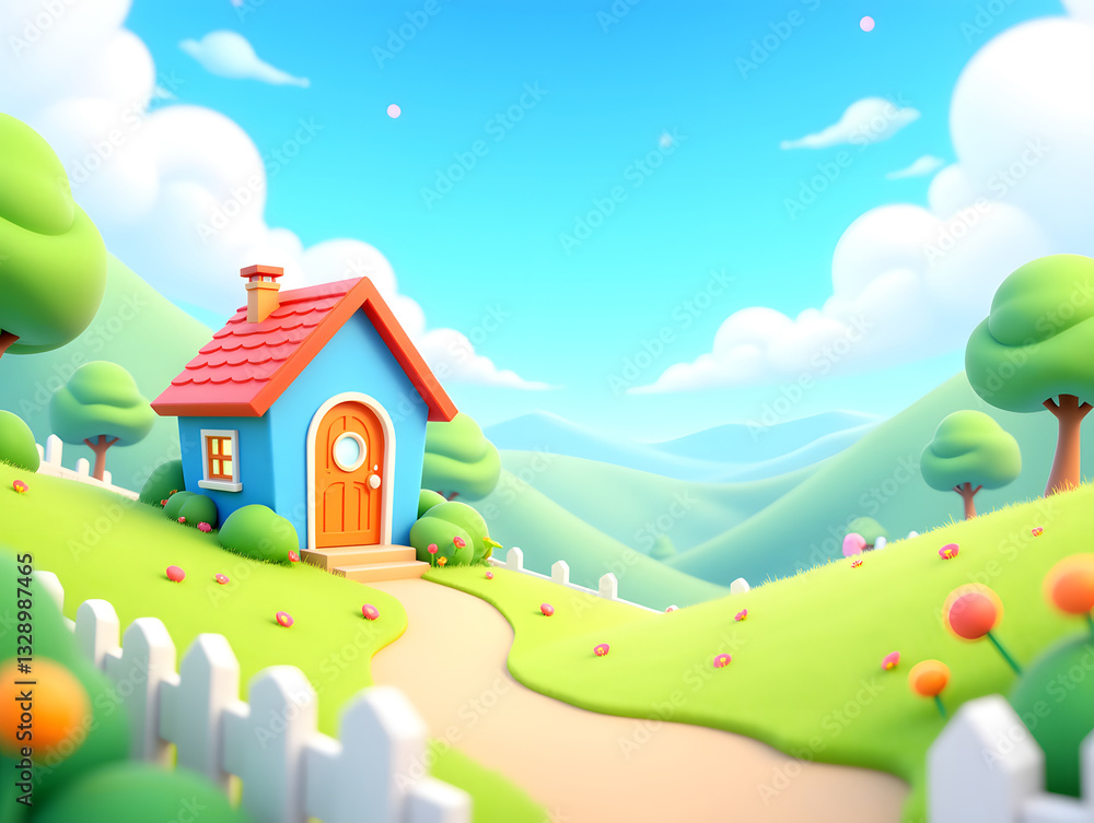 Naklejka premium Fairytale-like tranquil country house