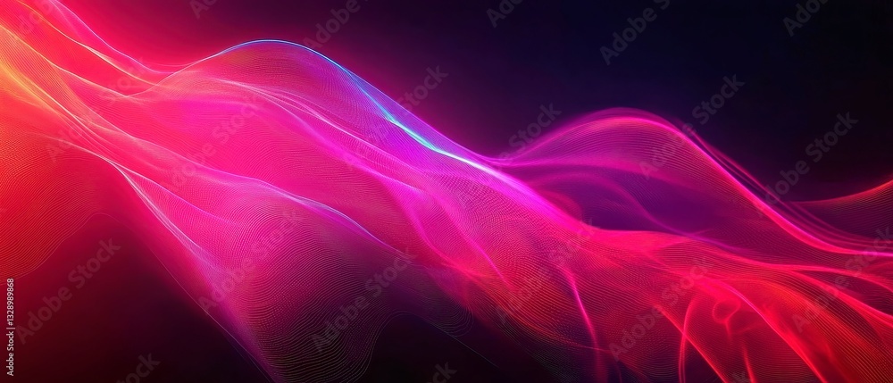 Vibrant Neon Gradient Flow on Black Background, Abstract Wave with Smooth Transitions of Raspberry, Cherry, Crimson and Ruby, Modern Minimalist Aesthetic, Digital Grain Texture Vibrant Neon Gradient Flow on Black Background, Abstract Wave with Smooth Transitions of Raspberry, Cherry, Crimson and Ruby, Modern Minimalist Aesthetic, Digital Grain Texture