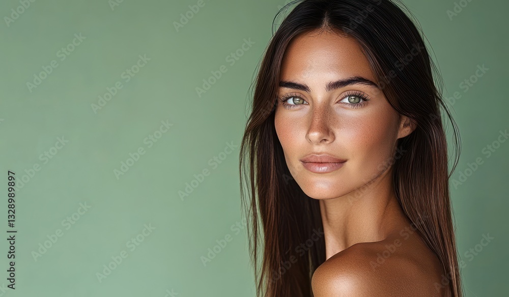Fototapeta premium Beautiful Mature Woman with Glowing Skin in Modern Spa Portrait