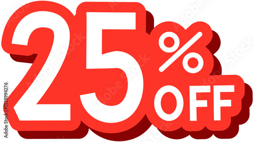 25% Percent Off Icon Cartoon Style