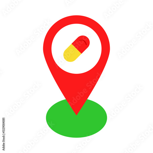 Pharmacy location flat icon