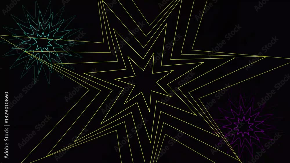 Star abstract animation video template seamless loop background moving stripes and flashing with shining . Animation 