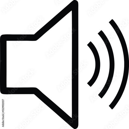 Speaker volume icon, sound wave symbol, audio vector