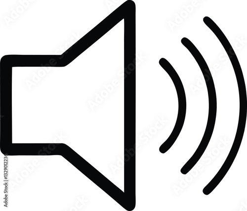 Speaker volume icon, sound wave symbol, audio vector