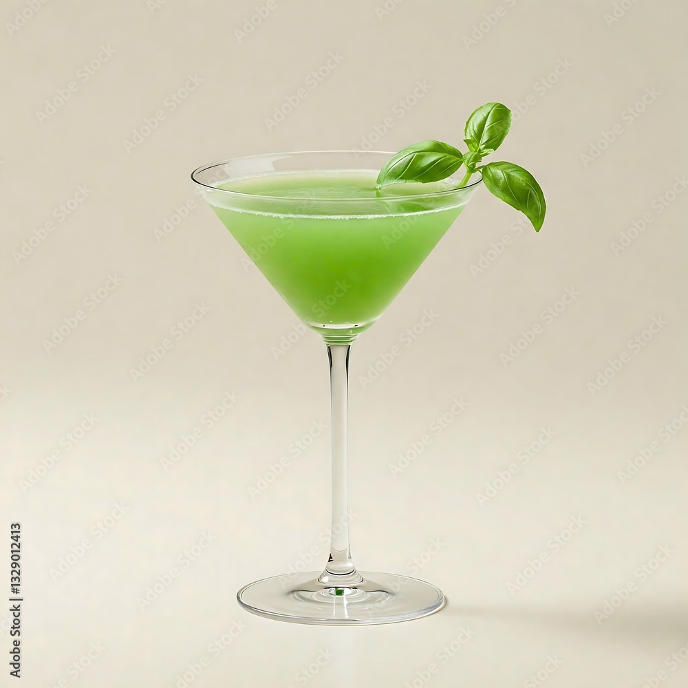 Basil Martini with gin, dry vermouth, and muddled basil. Garnish with a basil leaf. Basil Martini with gin, dry vermouth, and muddled basil. Garnish with a basil leaf.