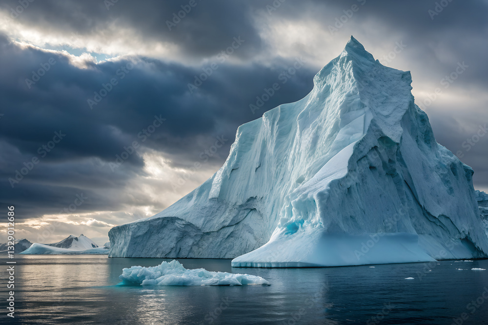 iceberg's grandeur, massive size, intricate forms, and feeling of awe and fragility it evokes in vastness of ocean iceberg's grandeur, massive size, intricate forms, and feeling of awe and fragility it evokes in vastness of ocean