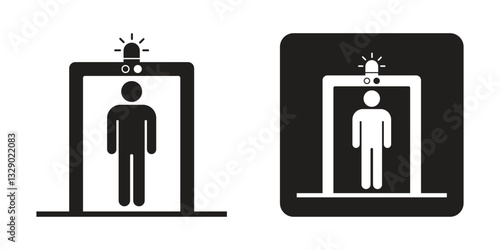 Airport security scanner portal vector icon, Airport departure protection symbol. Vector illustration