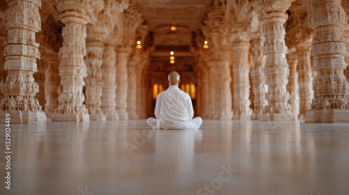 Serene Mindfulness Journey Jain Spiritual Meditation in Ancient Temple Architecture - Mahavir Jayanti Wellness Retreat for Conscious Living and Cultural Immersion