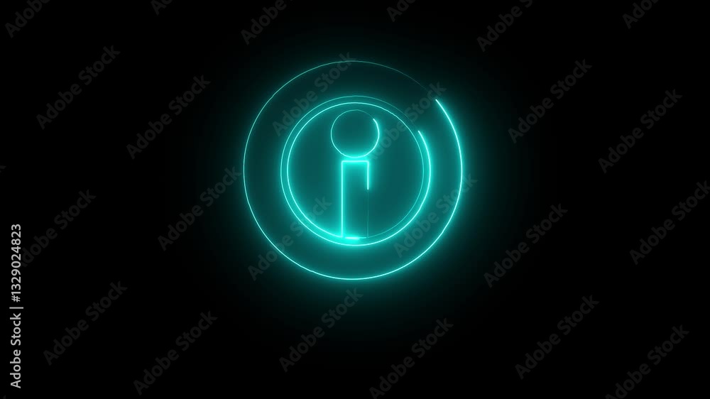Help desk icon glowing blue color animation on a black background. Help desk icon glowing blue color animation on a black background.