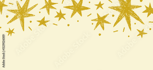 Star border decoration on card background. Festive starry banner design with ...