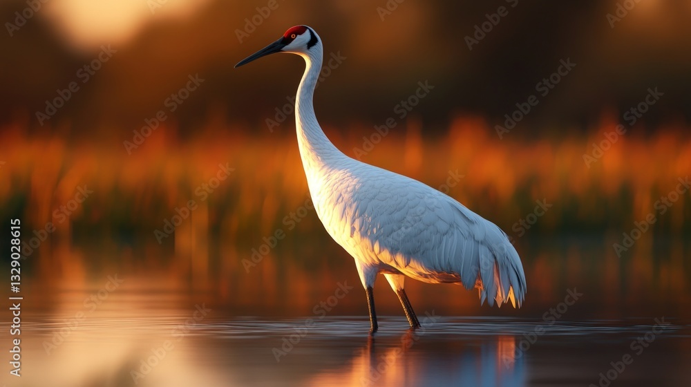 Fototapeta premium Majestic crane at sunrise (1)
