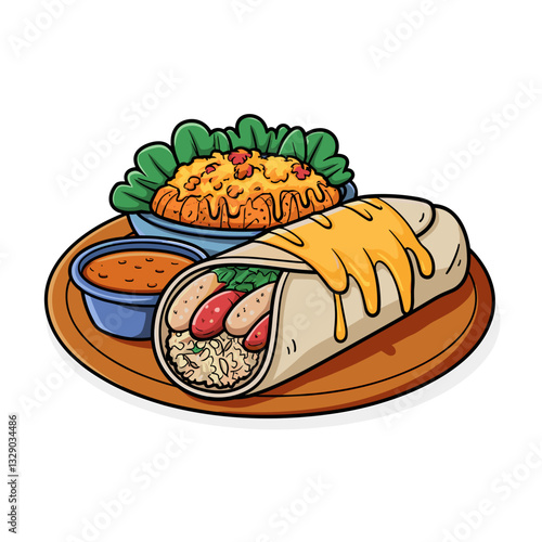 Smothered Chicken Burrito with Cheesy Sauce