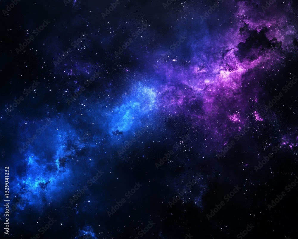 Obraz premium A rich midnight blue gradient background. Featuring deep blues, purples, and touches of black. Showcasing the vastness of the night sky. Ideal for science fiction, luxury, or dreamy visuals