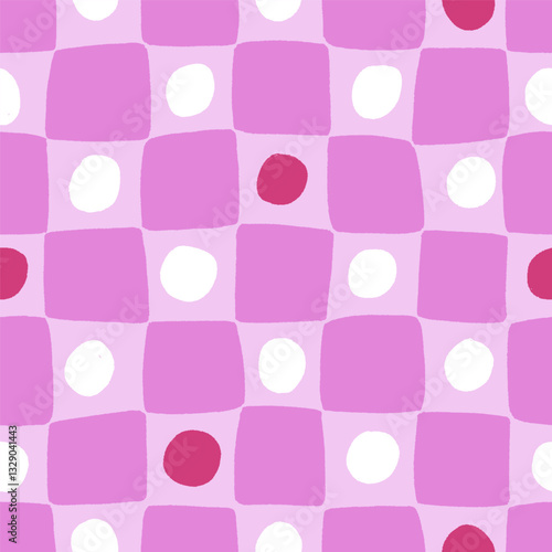 Seamless checkered pattern. Endless check background design, irregular geomet...